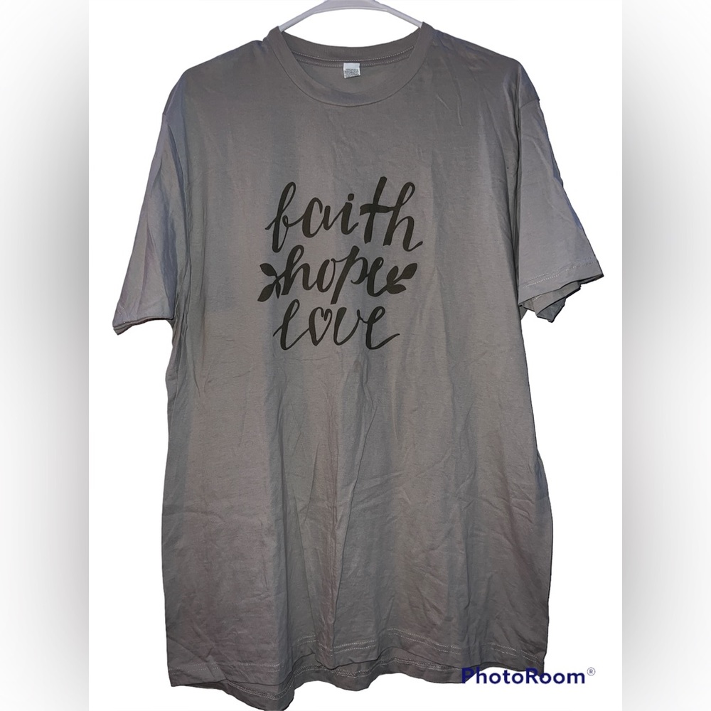 Faith Hope Love tshirt. Size XL